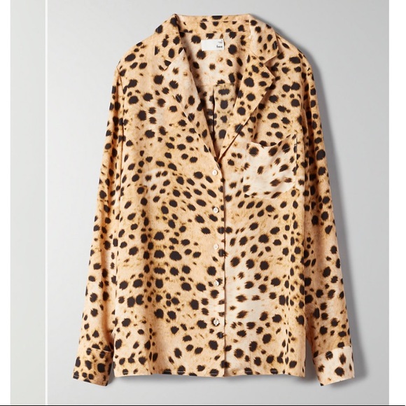 Aritzia Wilfred Free Cheetah Print Button Up Small - Picture 2 of 8